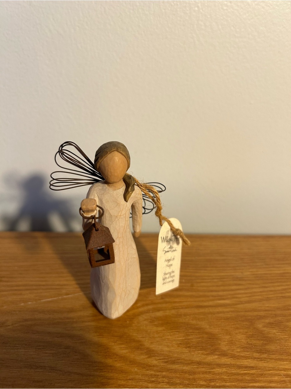 Willow Tree Neutral-Toned Angel Figurine with Lantern